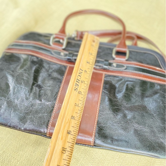 GIANI BERNINI Black/ Brown  Leather Crossbody Bag Purse - Picture 15 of 17